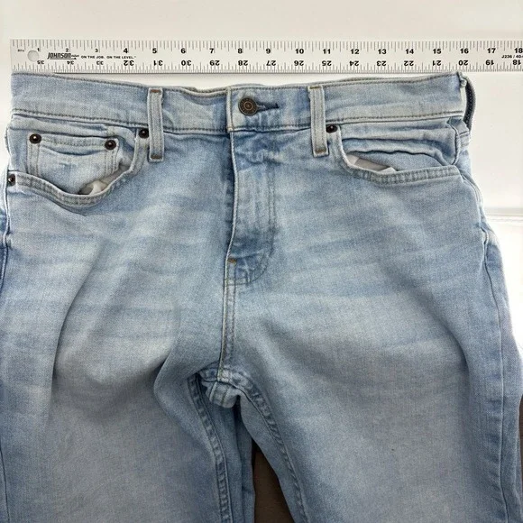 Hollister Epic Flex  Straight Jeans Light Wash Stretch Denim Men 31x32 - Picture 3 of 9